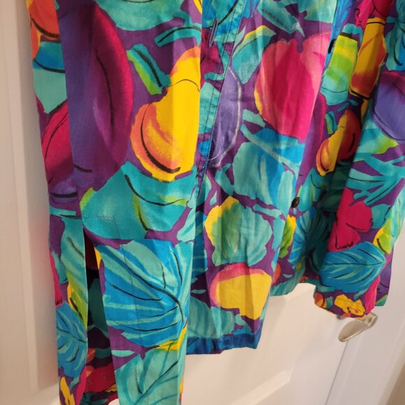 Vintage Retro-Print Vibrant Colourful Jaeger Set - Skirt and Blouse Set - Floral - Picture 15 of 15